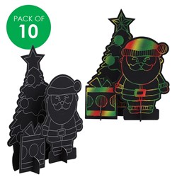 3D Printed Scratch Board Scenes - Christmas - Pack of 10