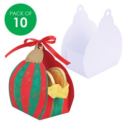 Cardboard Bauble Treat Holders - White - Pack of 10