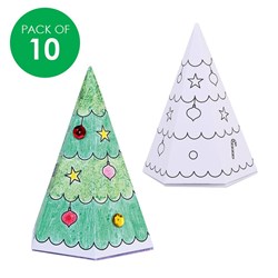 Cardboard Christmas Tree Gift Boxes - Pack of 10