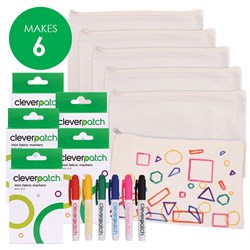 Cotton Pencil Cases with Mini Markers Bumper Pack