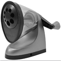 Westcott iPoint Class Act Manual Pencil Sharpener Antimicrobial 8 Hole Silver