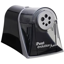 Westcott iPoint Evolution Axis Electric Pencil Sharpener 6 Hole Black 2 Yr Warranty