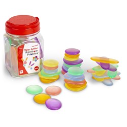 Edx Education Clear Junior Rainbow Pebbles Jar of 36