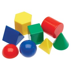 Edx Education Mini Geometric Solids 40pcs, 4 Colours 10 Shapes