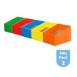 Story Box 5SBPK2 Pack of 5 Red, Light Blue, Yellow, Green & Orange