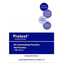 Protext Laminating Pouches A4 100 Micron Box of 100