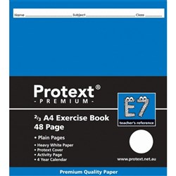 Protext Premium Exercise Book 2/3 A4 Plain E7 48 Page Polycover