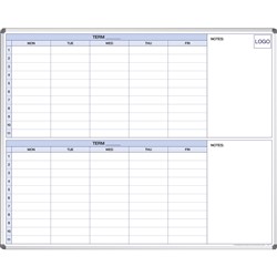 Visionchart Magnetic Stacked 2 Term School Planner Whiteboard 1500 x 1200mm