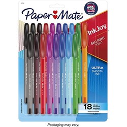 Papermate Inkjoy 100 fashion Colours Assorted Pack of 10 Pink/ Purple/ Blue/ Green