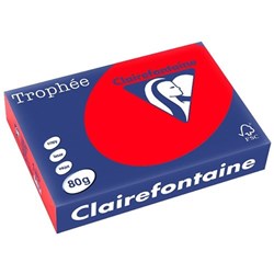 Trophee A4 Paper 80gsm Coral Red Ream 8175