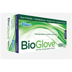 BioGlove Nitrile Disposable Eco Friendly Powder Free Large Glove Box of 100