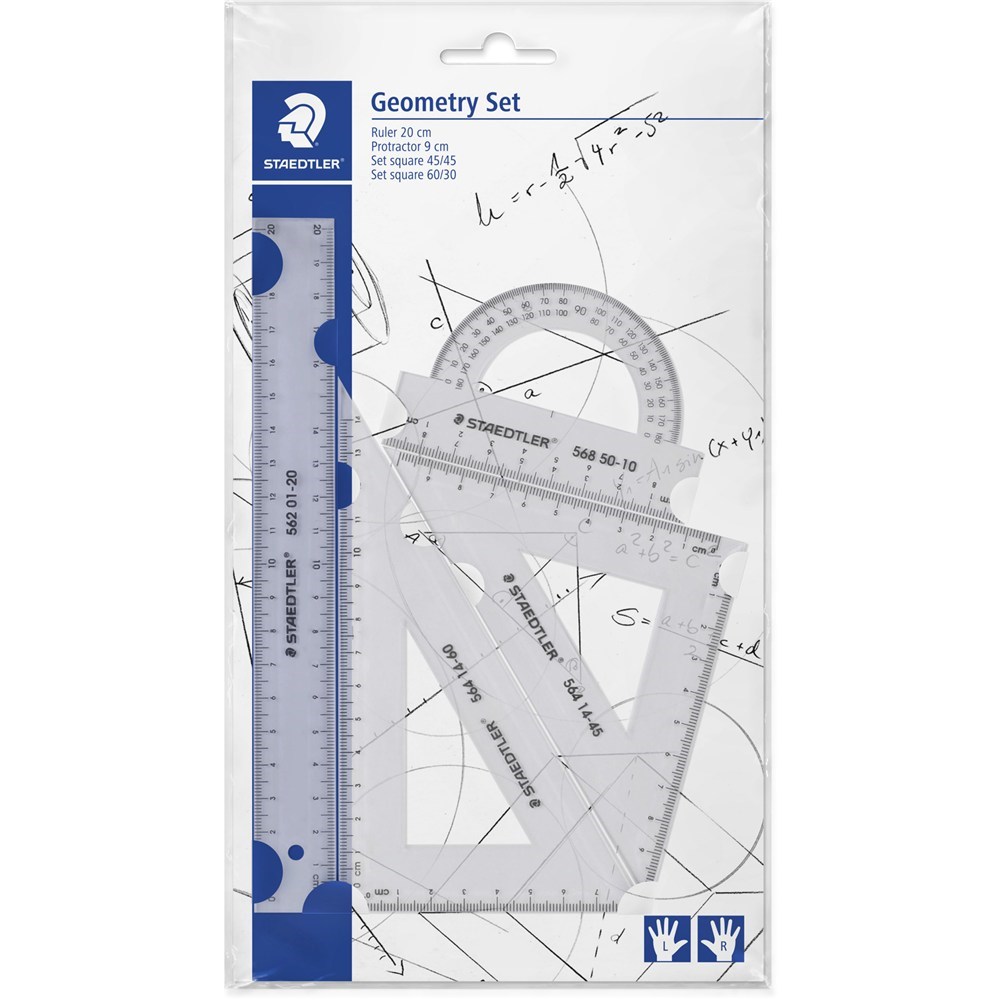 Rulers - Staedtler Geometry Set Ruler, Protractor, Set Square x2