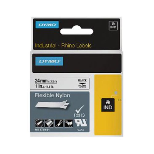 Dymo-Rhino-24mm-White-Flexible-Nylon-Tape