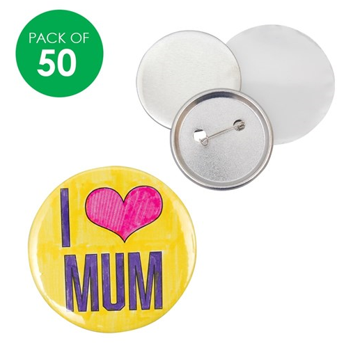 Art & Craft - Design Your Own Metal Pin Badges Pack of 50 - Stuart and ...