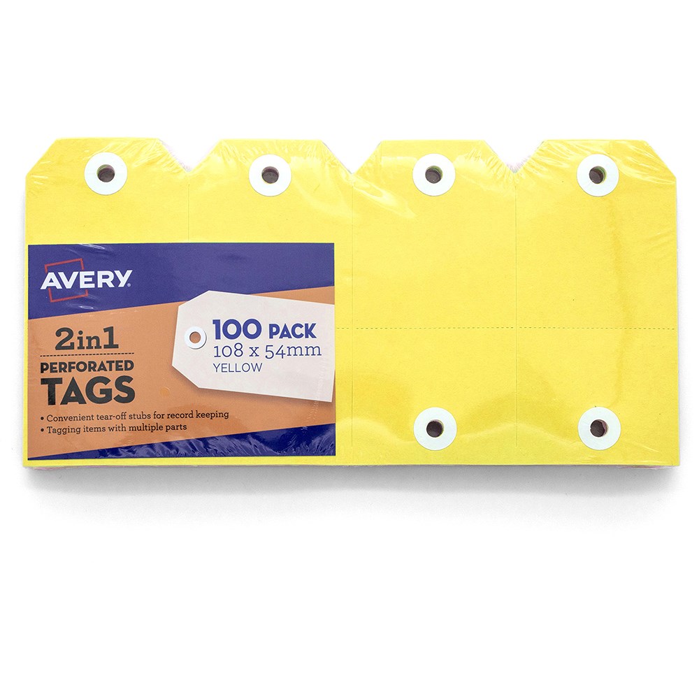 Envelopes & Post Accessories - Avery 2 in 1 Perforated Tags 54 x 108mm ...