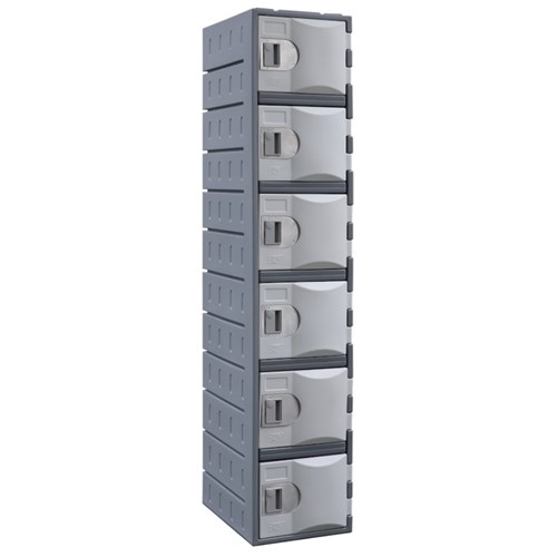 Storage - Steelco Heavy Duty Plastic Locker 6 Door 385W x 500D x ...