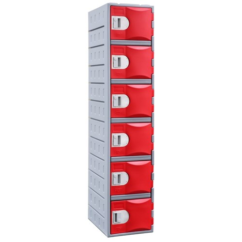 Storage - Steelco Heavy Duty Plastic Locker 6 Door 385W x 500D x ...