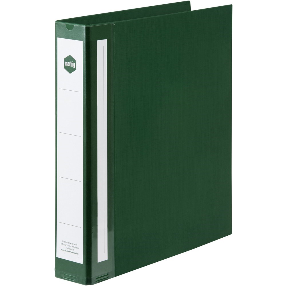 Binders & Folders BINDER DELUXE MARBIG A4 38MM 2D RING GREEN Stuart